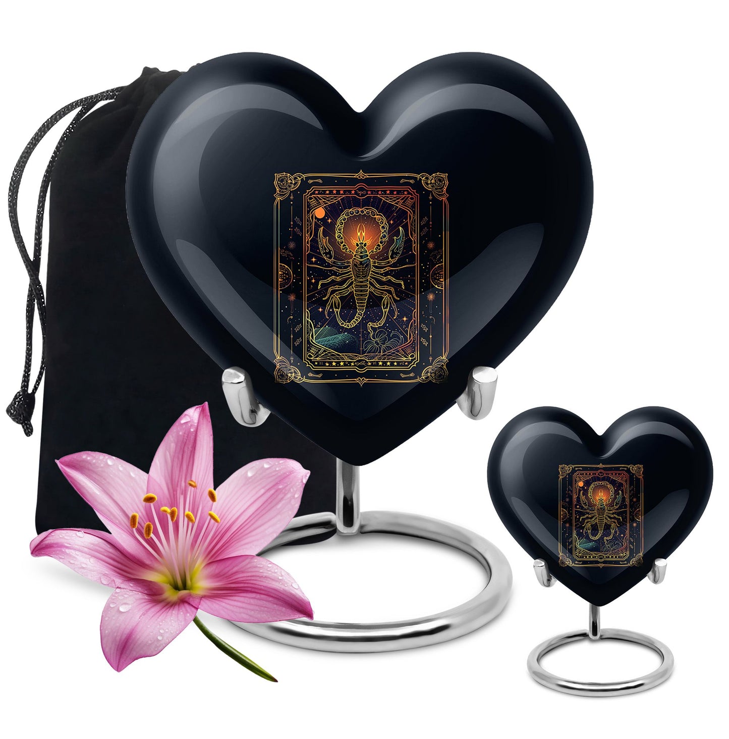 heart-shaped zodiac urn