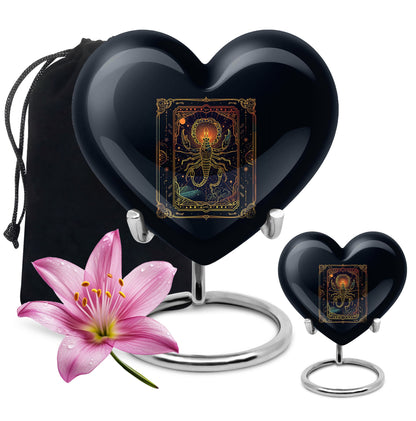 heart-shaped zodiac urn
