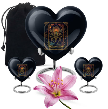heart-shaped zodiac urn