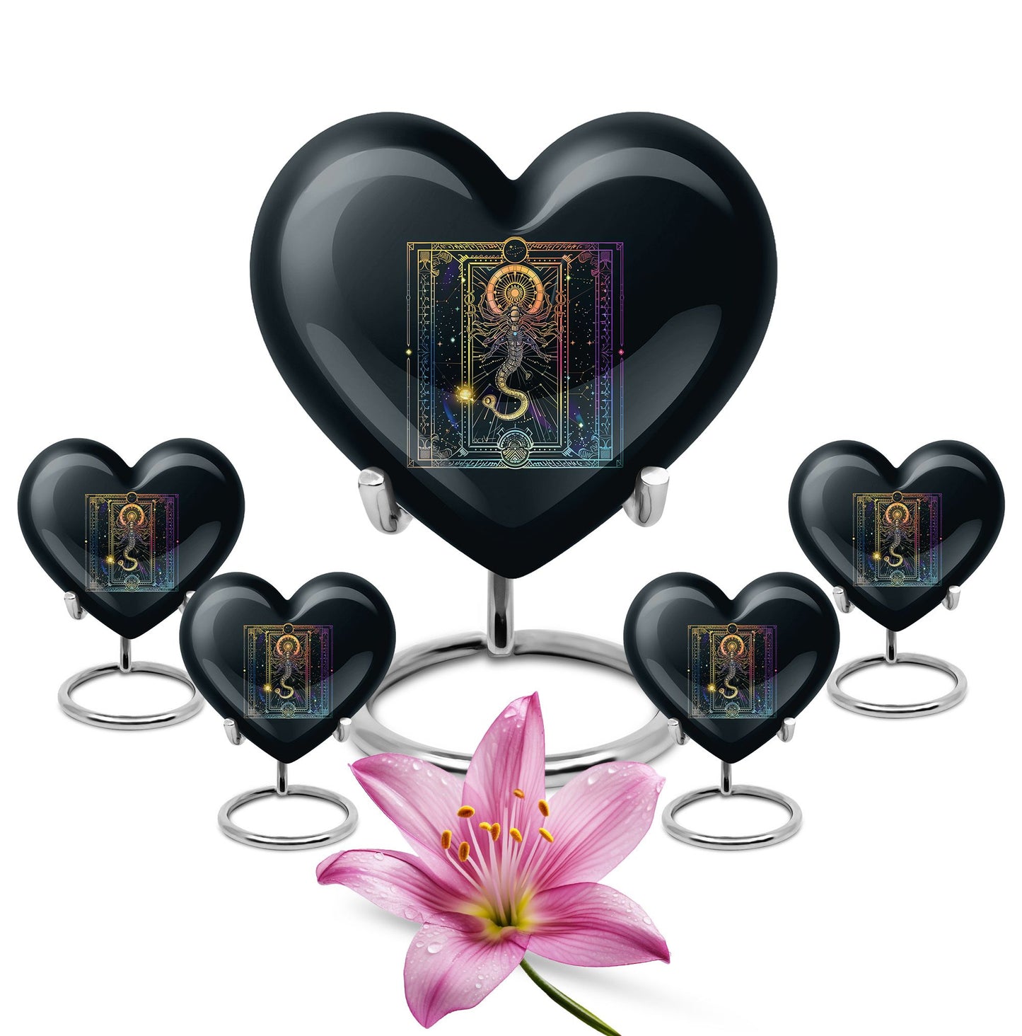 10-inch abstract heart design zodiac urn for cremation 