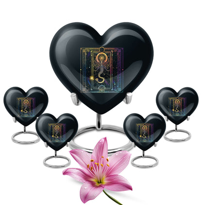 10-inch abstract heart design zodiac urn for cremation 