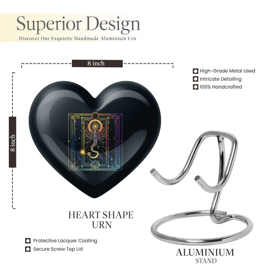 10-inch abstract heart design zodiac urn for cremation 