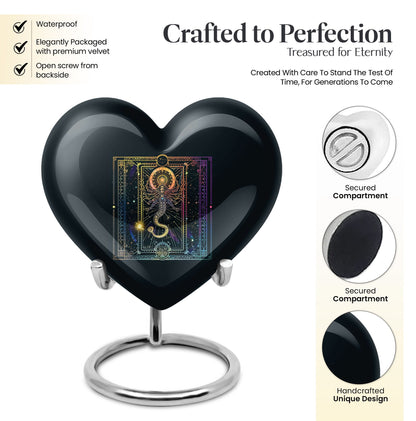 10-inch abstract heart design zodiac urn for cremation 