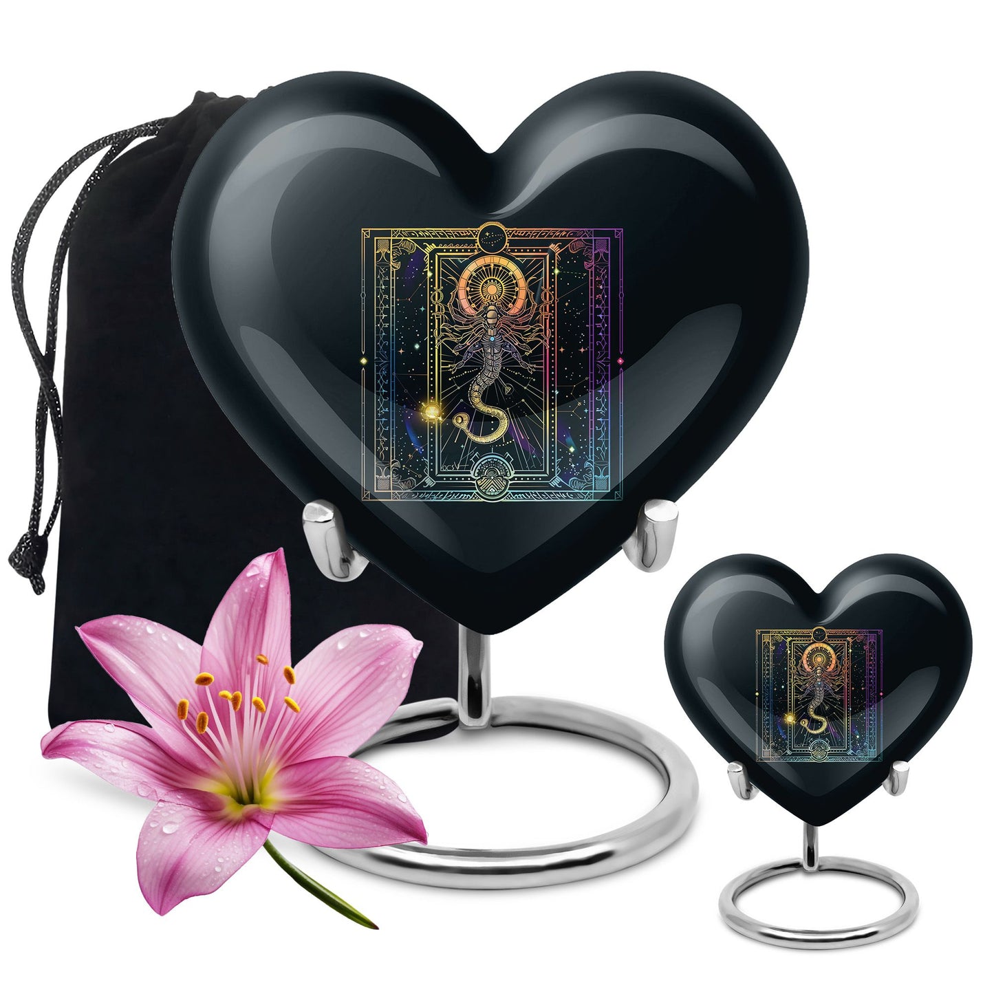 10-inch abstract heart design zodiac urn for cremation 