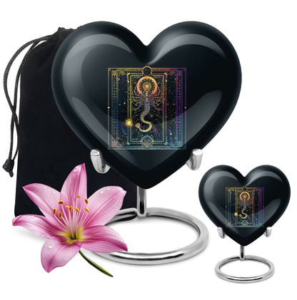 10-inch abstract heart design zodiac urn for cremation 