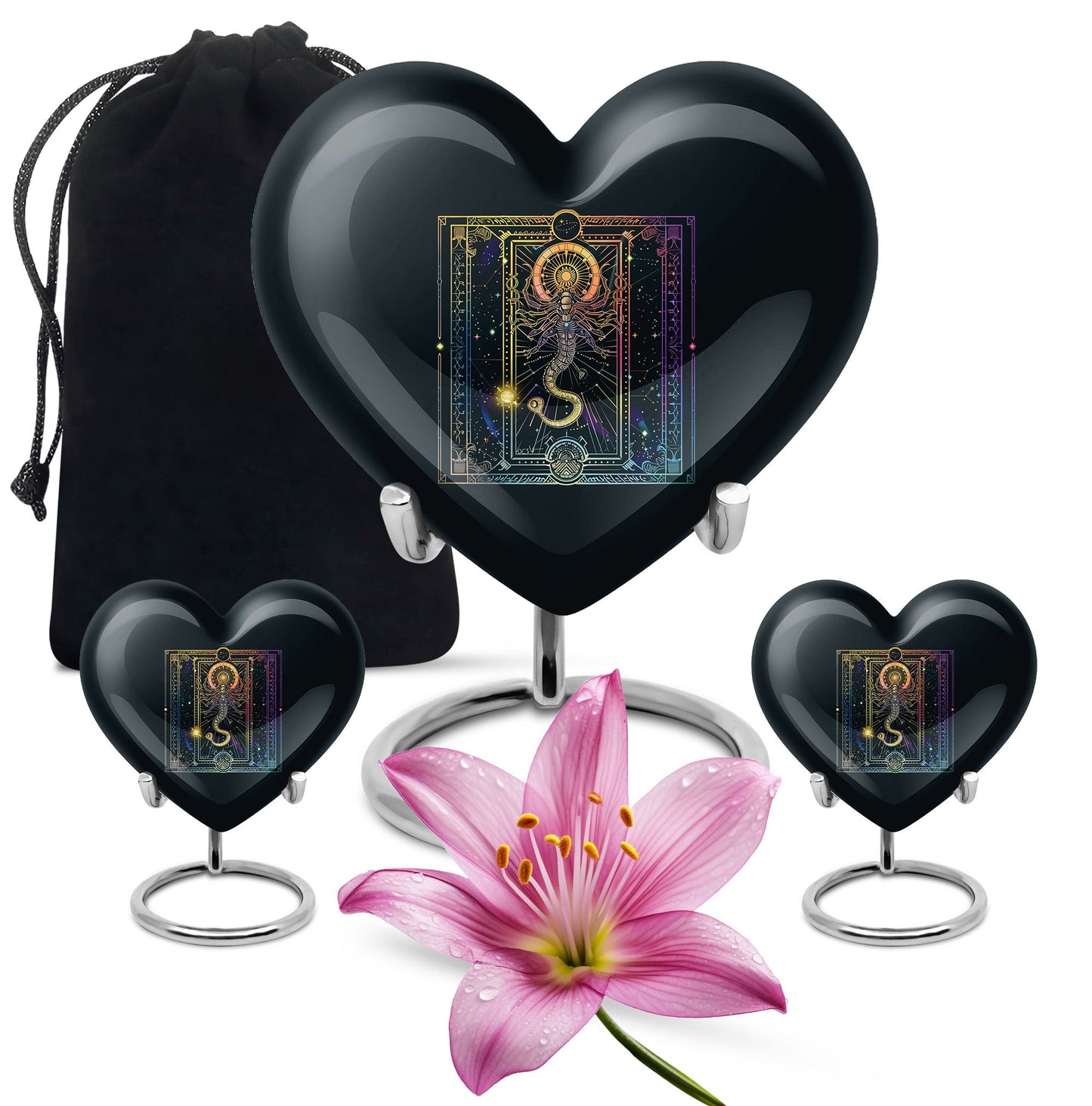 10-inch abstract heart design zodiac urn for cremation 