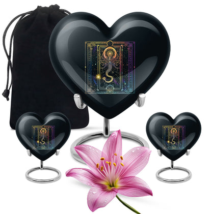 10-inch abstract heart design zodiac urn for cremation 