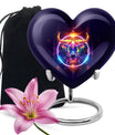 10-inch heart shaped zodiac urn for adult memorial crafted from aluminium