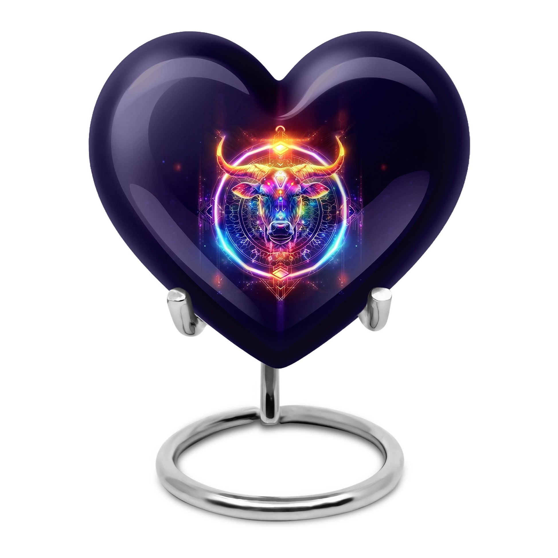 10-inch heart shaped zodiac urn for adult memorial crafted from aluminium