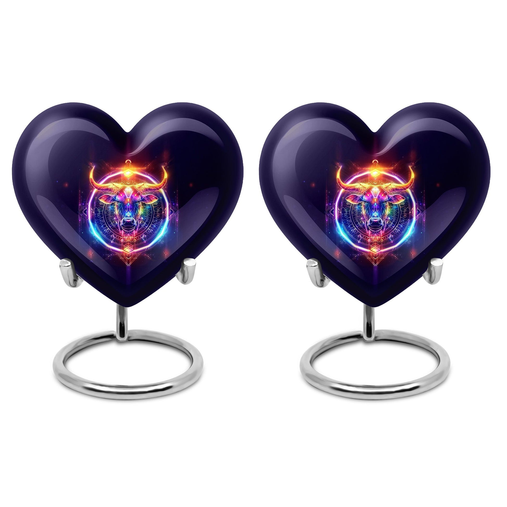 10-inch heart shaped zodiac urn for adult memorial crafted from aluminium