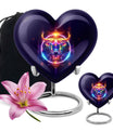 10-inch heart shaped zodiac urn for adult memorial crafted from aluminium