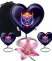 10-inch heart shaped zodiac urn for adult memorial crafted from aluminium