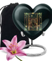 10-inch abstract heart-designed zodiac urn in aluminium, with personalization option for memorial purposes