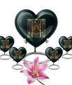 10-inch abstract heart-designed zodiac urn in aluminium, with personalization option for memorial purposes