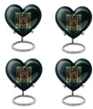 10-inch abstract heart-designed zodiac urn in aluminium, with personalization option for memorial purposes