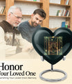 10-inch abstract heart-designed zodiac urn in aluminium, with personalization option for memorial purposes