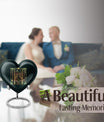 10-inch abstract heart-designed zodiac urn in aluminium, with personalization option for memorial purposes