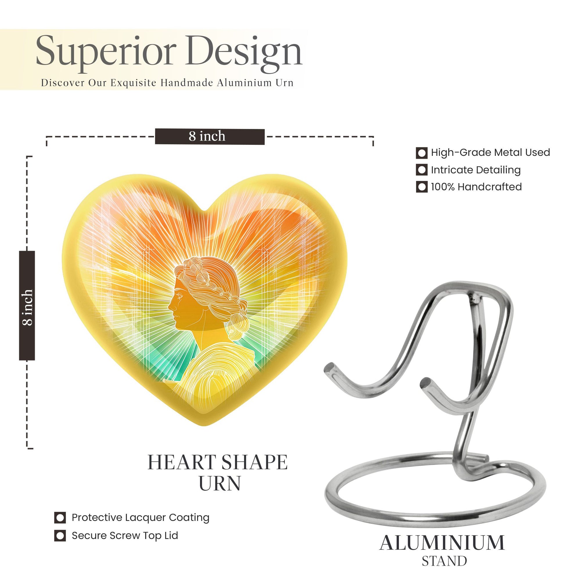 Heart-shaped 10-inch Zodiac Urn