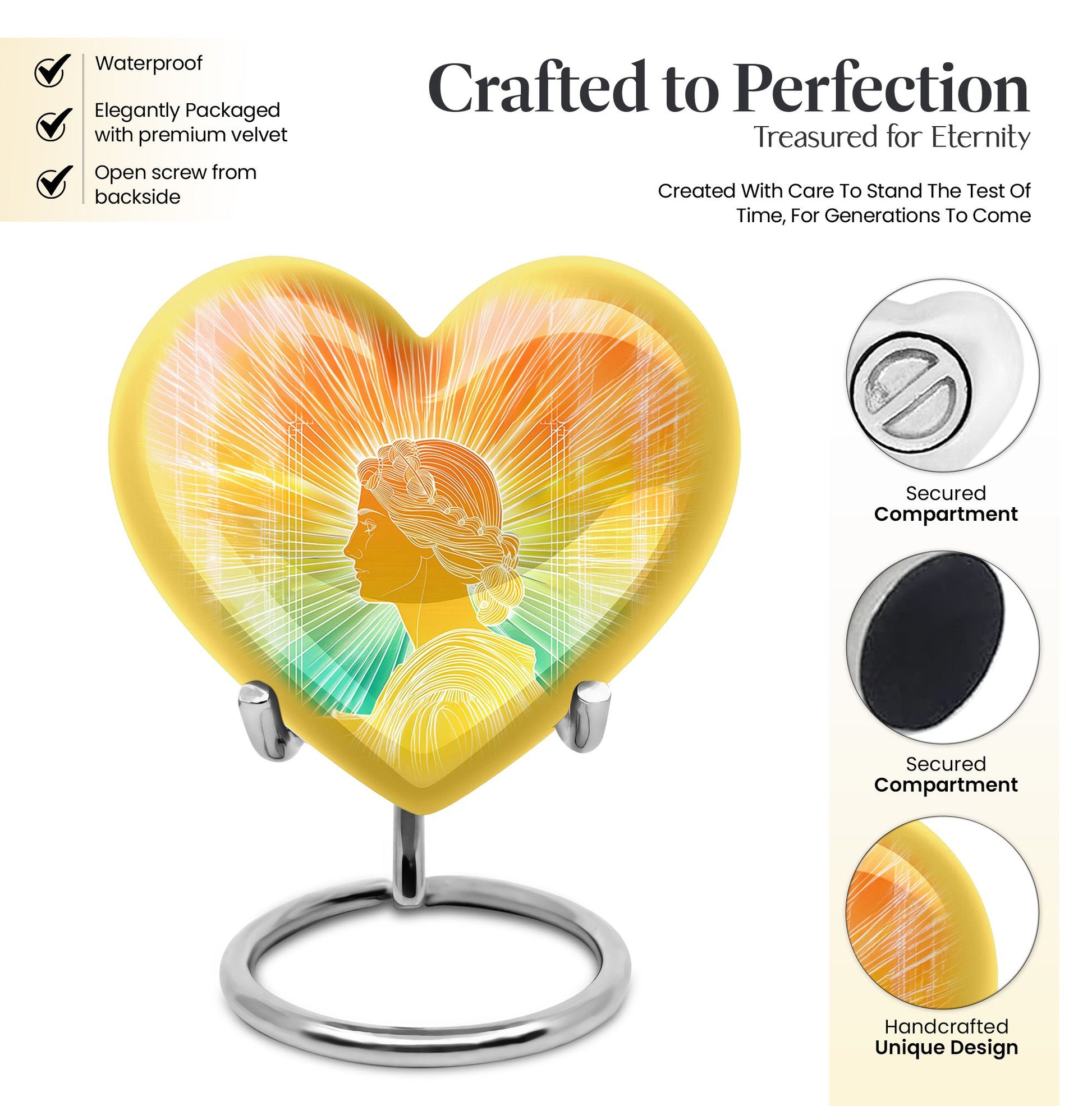 Heart-shaped 10-inch Zodiac Urn