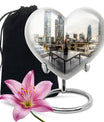 10-inch heart-shaped wine urn for woman's ashes, 
