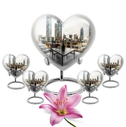 10-inch heart-shaped wine urn for woman's ashes, 