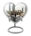 10-inch heart-shaped wine urn for woman's ashes, 
