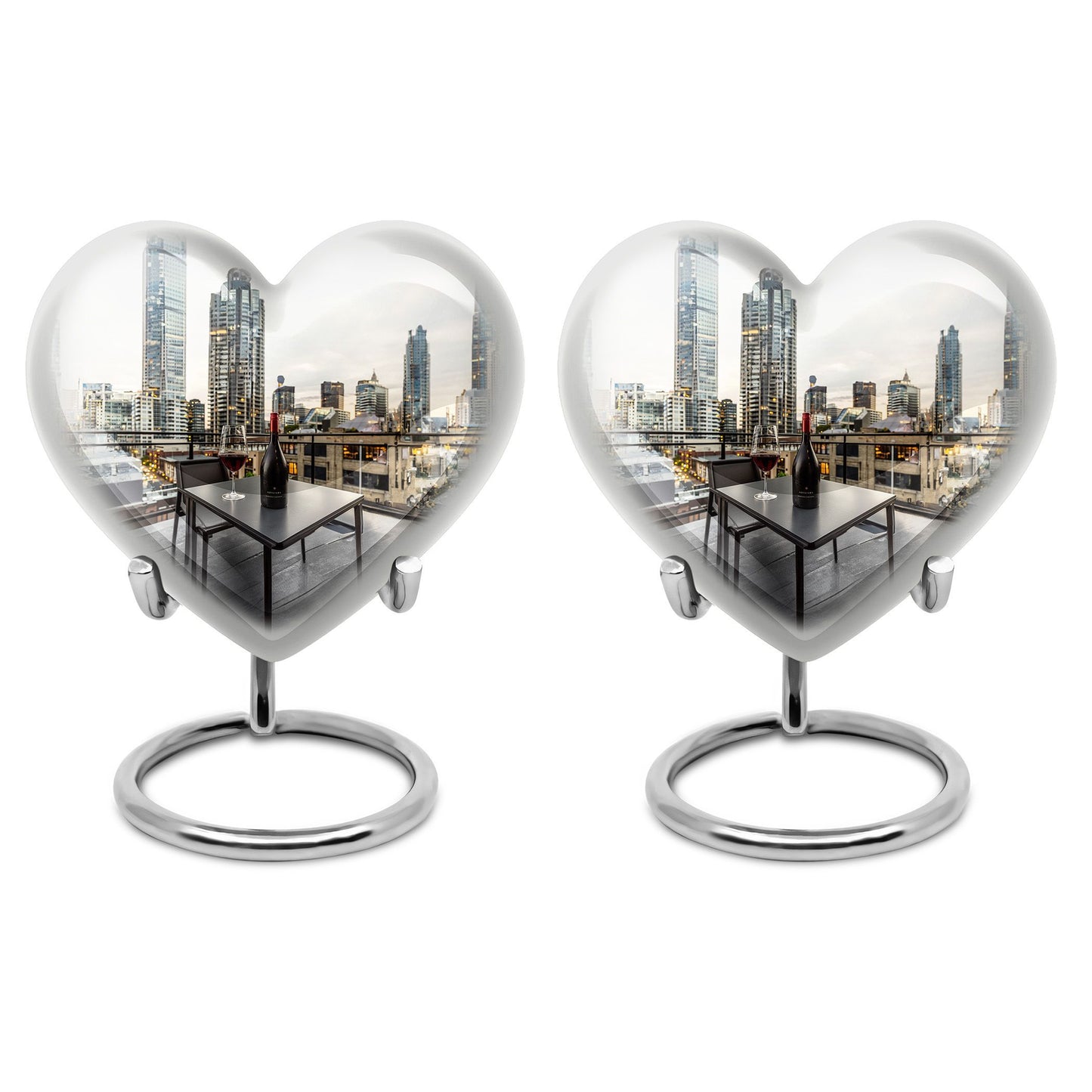 10-inch heart-shaped wine urn for woman's ashes, 