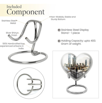 10-inch heart-shaped wine urn for woman's ashes, 