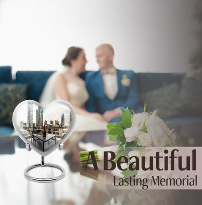 10-inch heart-shaped wine urn for woman's ashes, 