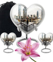10-inch heart-shaped wine urn for woman's ashes, 