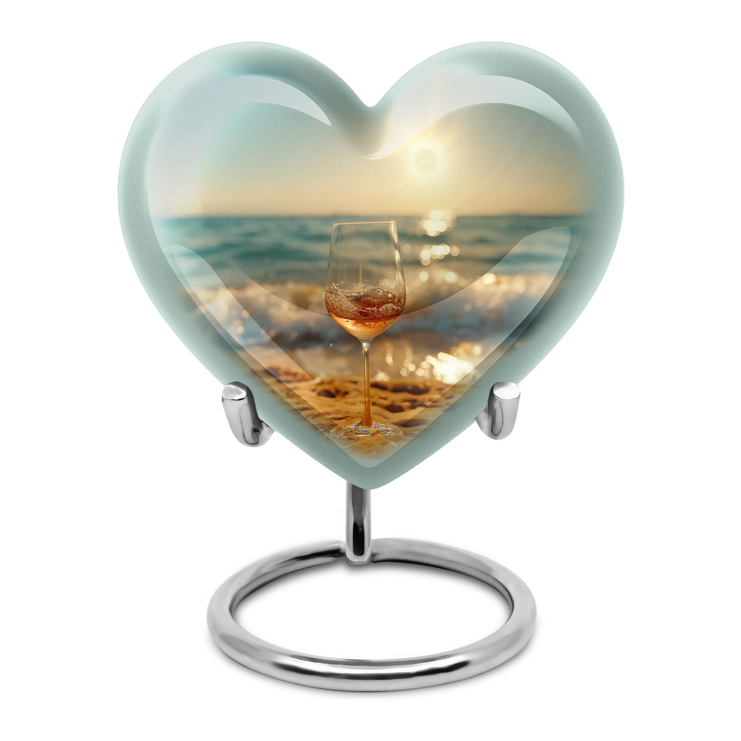 Heart shaped large urn for wine and cremation