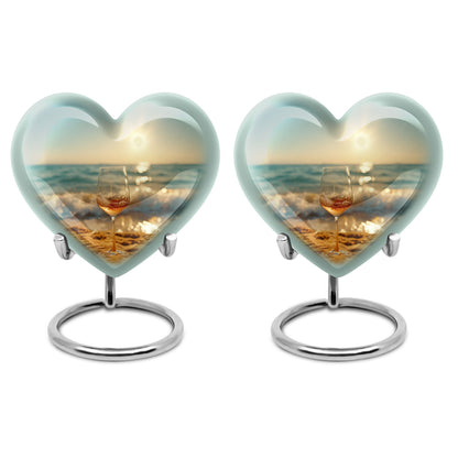 Heart shaped large urn for wine and cremation