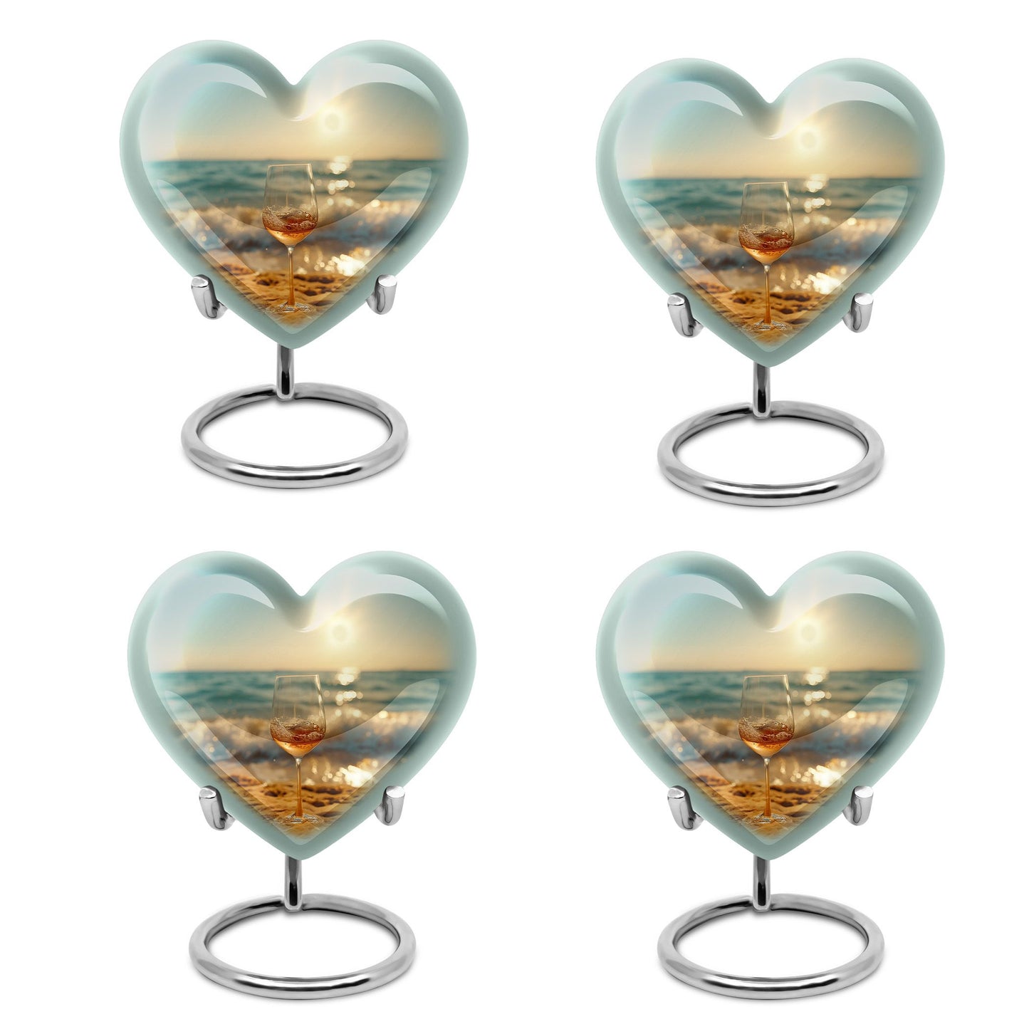Heart shaped large urn for wine and cremation