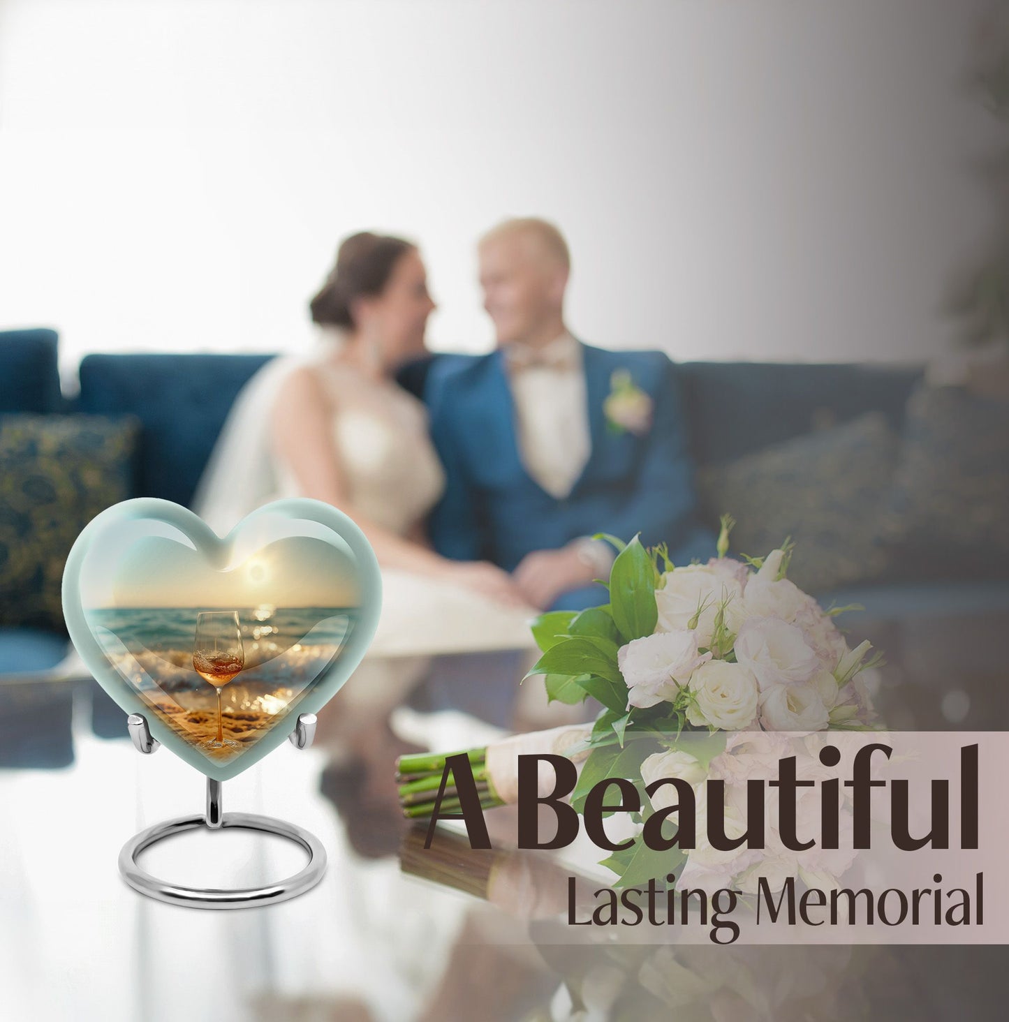 Heart shaped large urn for wine and cremation