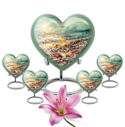10-inch heart shaped wine funeral urn 
