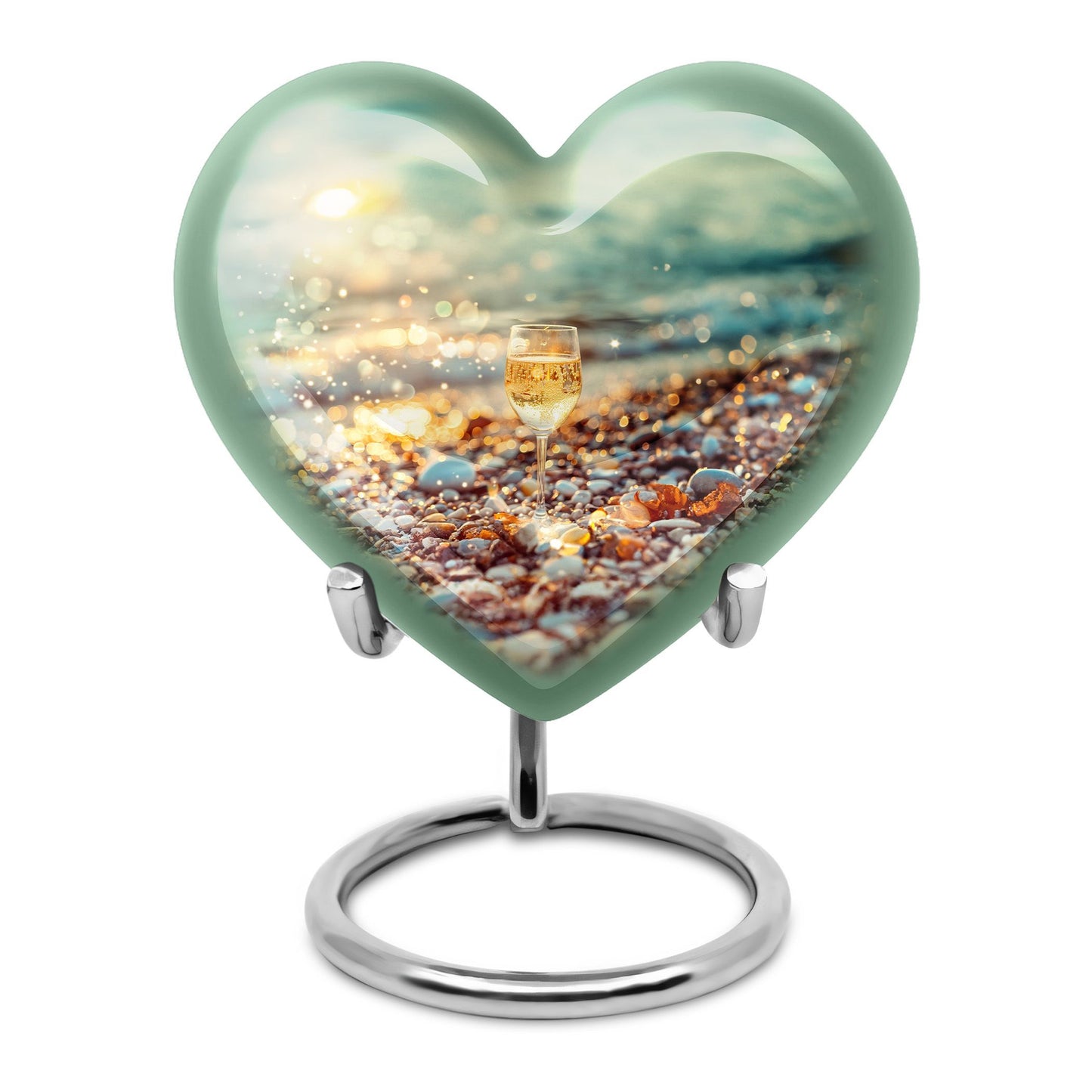 10-inch heart shaped wine funeral urn 