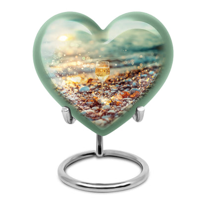 10-inch heart shaped wine funeral urn 