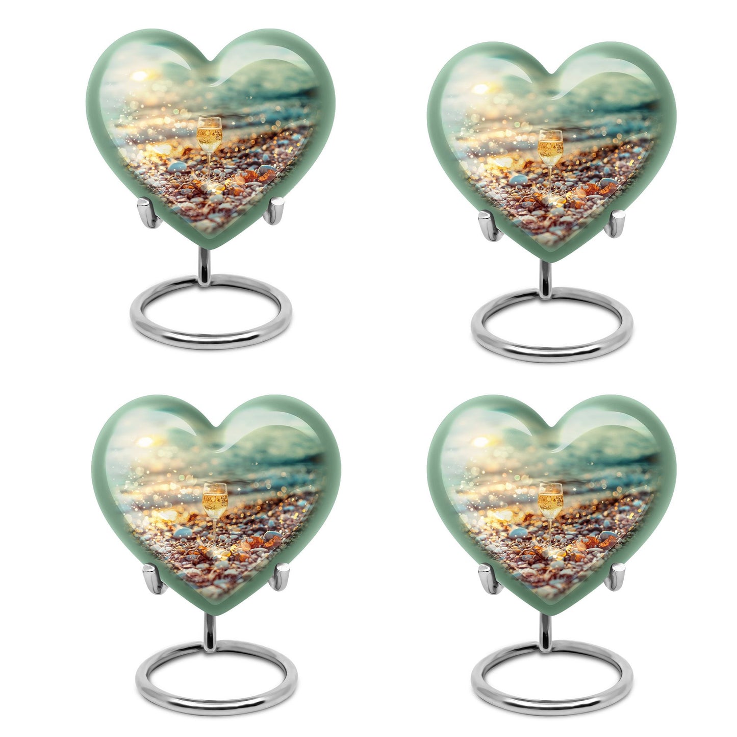10-inch heart shaped wine funeral urn 