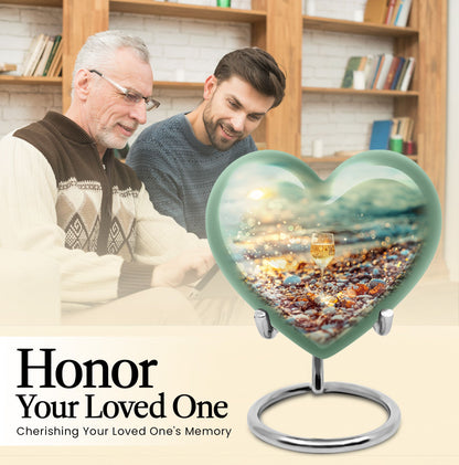10-inch heart shaped wine funeral urn 