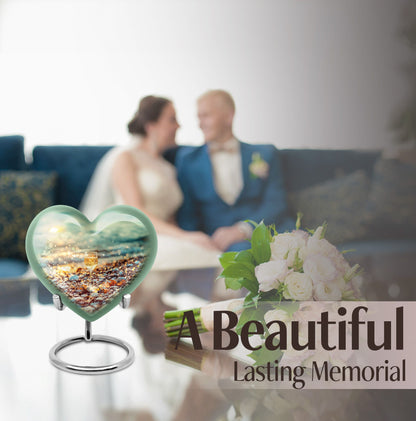 10-inch heart shaped wine funeral urn 
