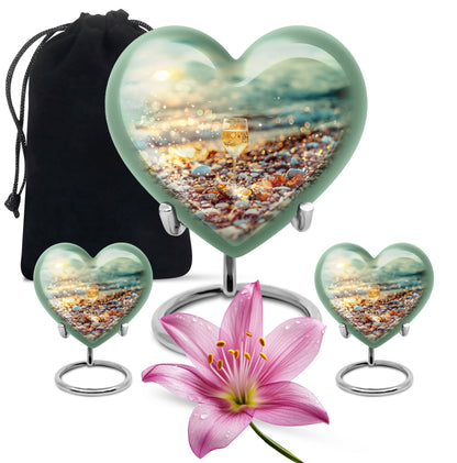 10-inch heart shaped wine funeral urn 