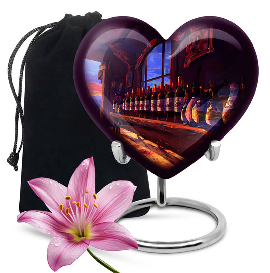 10-inch heart-shaped wine urn for adults ashes, 