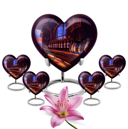 10-inch heart-shaped wine urn for adults ashes, 