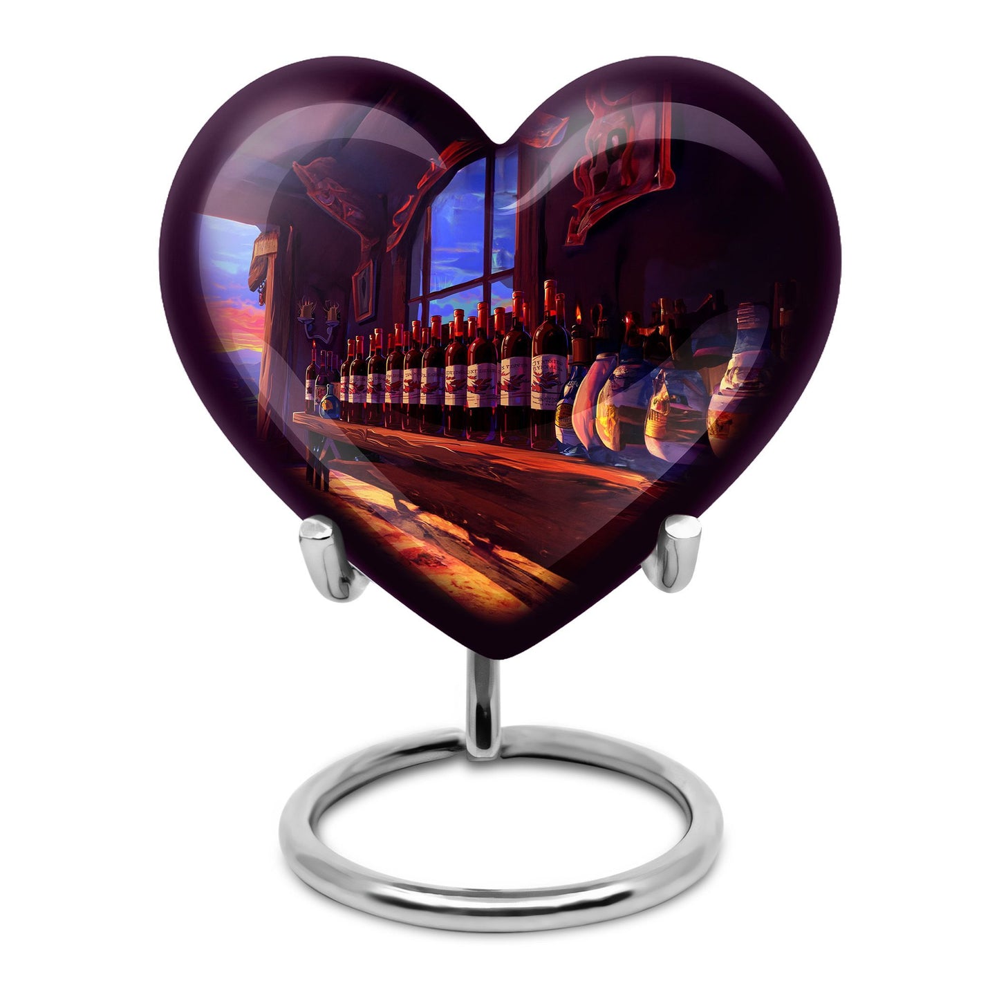 10-inch heart-shaped wine urn for adults ashes, 