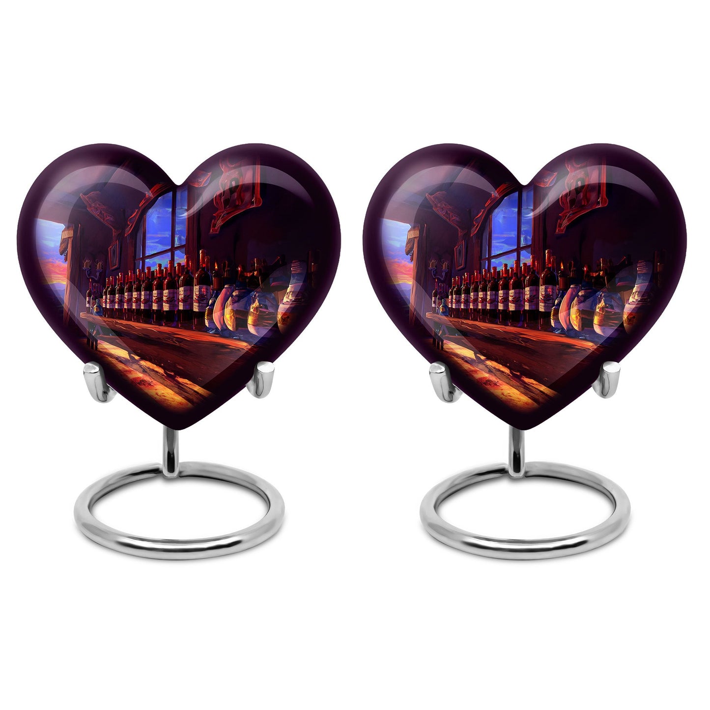10-inch heart-shaped wine urn for adults ashes, 
