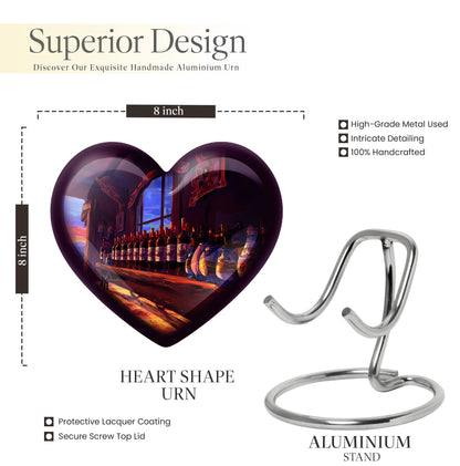10-inch heart-shaped wine urn for adults ashes, 