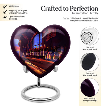 10-inch heart-shaped wine urn for adults ashes, 