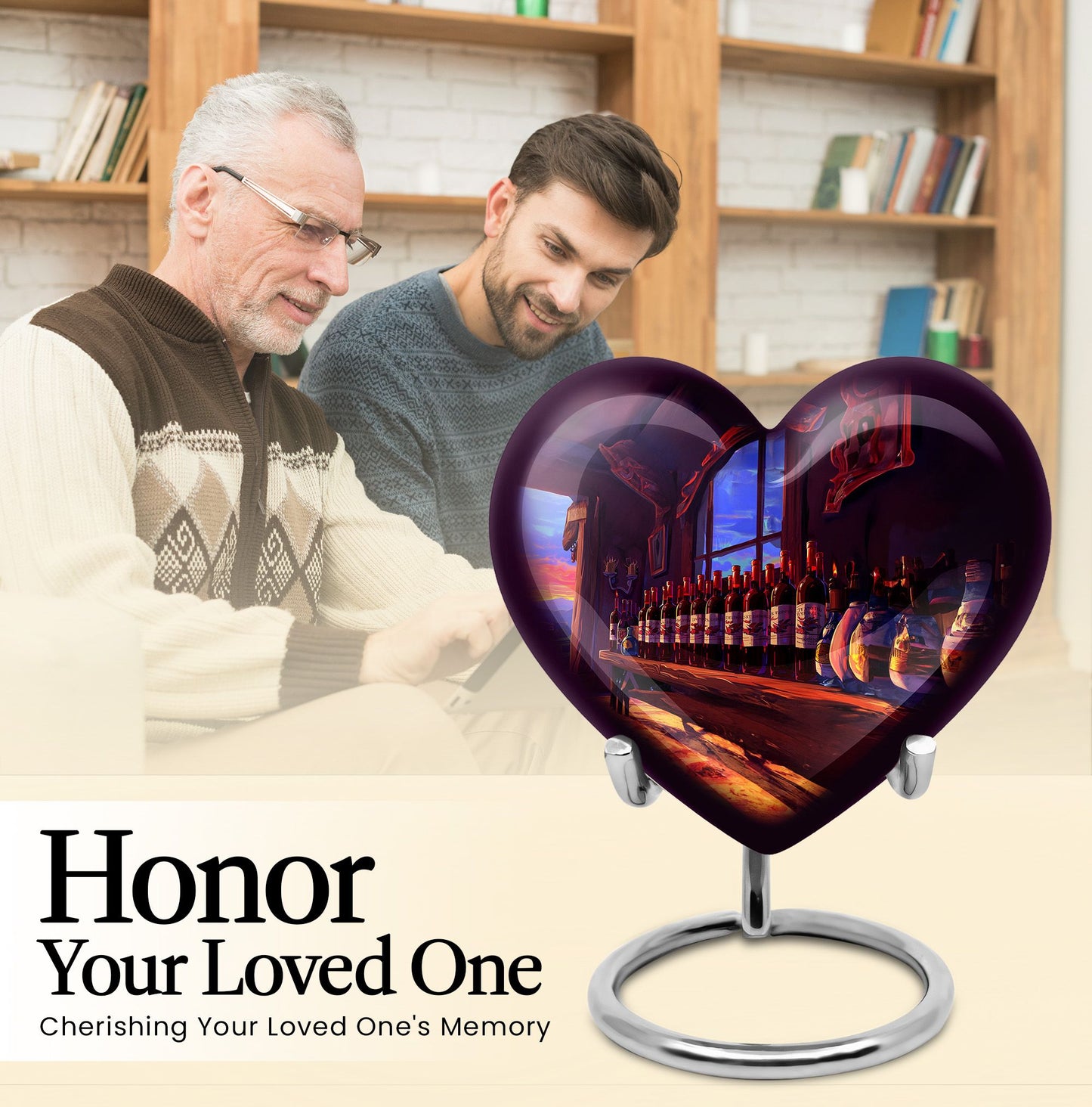 10-inch heart-shaped wine urn for adults ashes, 