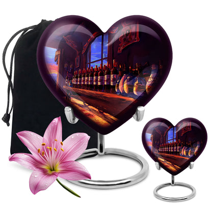 10-inch heart-shaped wine urn for adults ashes, 