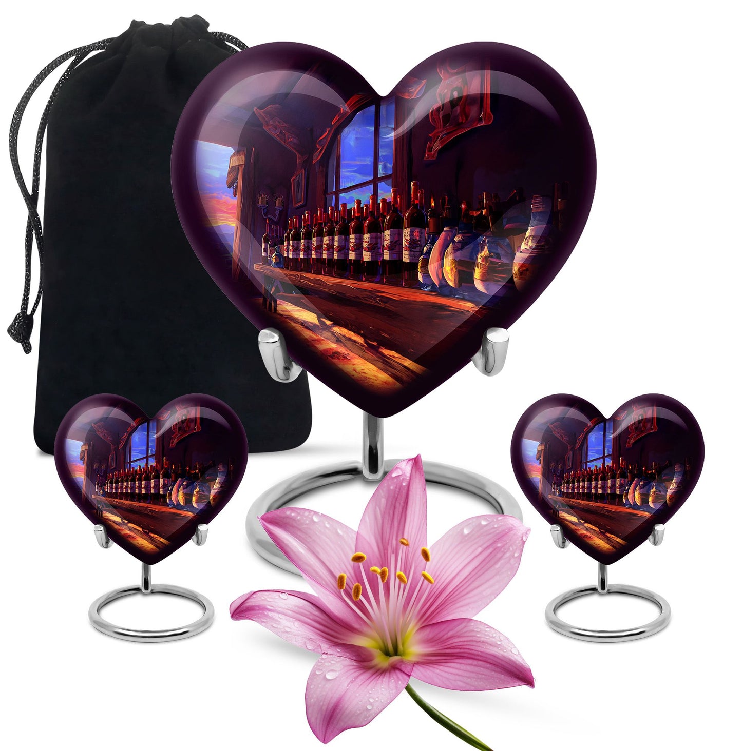 10-inch heart-shaped wine urn for adults ashes, 